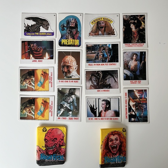LOT (14) O-Pee-Chee 1988 Fright Flicks Trading Cards Horror Movies Vintage - Picture 3 of 3